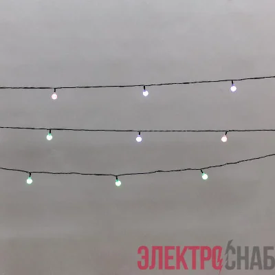 Гирлянда светодиодная "Шарики" 5м 20LED мульти (RG/RB) IP20 230В мигание провод зел. Neon-Night 304-023