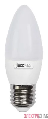 Лампа светодиодная PLED-SP 9Вт C37 свеча 3000К тепл. бел. E27 820лм 230В JazzWay 5001923A
