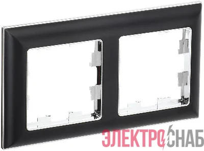 Рамка 2-м BRITE РУ-2-Бр хром/черн. IEK BR-M22-12-2-K23