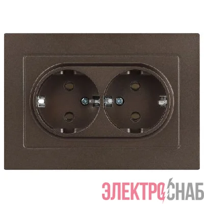 Розетка 2-м СП Accent 6-205-08 16А IP20 250В 2P+E Schuko AL/CU бронза Intro Б0063498