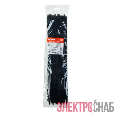 Хомут кабельный 4.8х400 нейл. черн. (уп.100шт) Rexant 07-0401