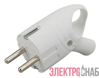 Вилка с заземл. угловая с кольцом 16А бел. Vx4-W ЭРА Б0039676