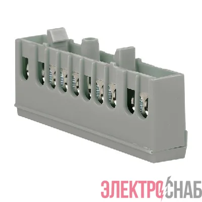 Шина L "фаза" 6х9 10 отвер. латунь сер. изолированный корпус на DIN-рейку PROxima EKF sn0-63-10-is