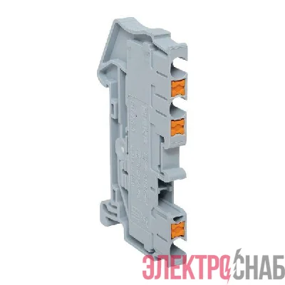 Колодка клеммная пружинная 2.5 Push-in 3 вывода сер. EKF PIT-2.5-3
