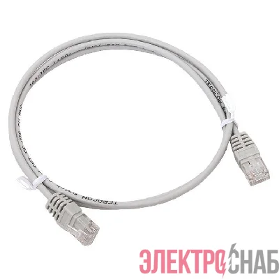 Патч-корд кат.5E UTP неэкранир. PVC 1Гбит/с 1м сер. TERACOM EKF TRC-5EUTP-PVC-1M-GY