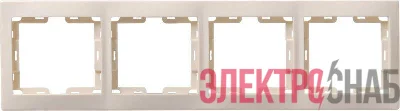 Рамка 4-м КВАРТА РГ-4-ККм горизонт. крем. IEK EMK40-K33-DM
