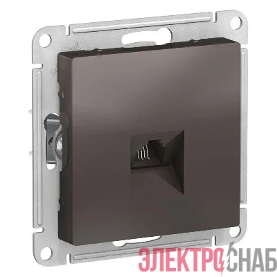 Розетка телефонная 1-м СП AtlasDesign RJ11 механизм мокко SE ATN000681