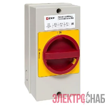 Переключатель кулачковый ПК-2-13 16А 3п "ВКЛ-ВЫКЛ" с блокировкой в боксе IP65 PROxima EKF pk-2k-13-16-a65