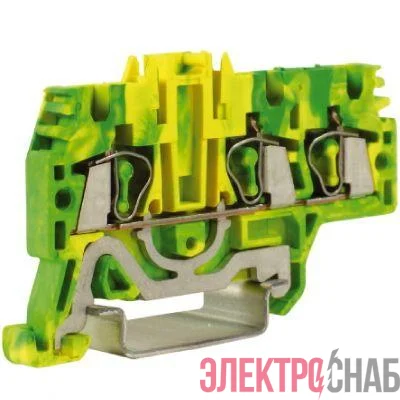 Клемма пруж. HTE.2/1+2 2.5кв.мм желт./зел. DKC ZHT510