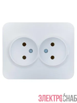 Розетка 2-м СП ASTI 16А IP20 без заземл. термопласт бел. LEZARD 7081-0200-128B