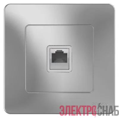 Розетка компьютерная 1-м СП Blanca RJ45 кат.5E алюм. SE BLNIS045003