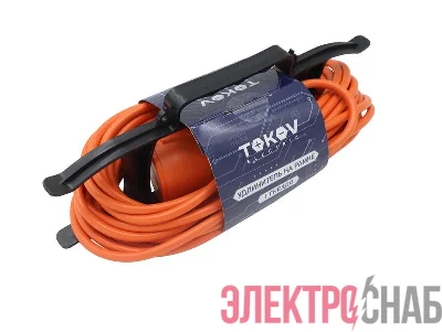 Удлинитель-шнур на рамке 1х10м без заземл. 6А IP44 2х0.75 с защ. крышкой TOKOV ELECTRIC TKE-SR10-075