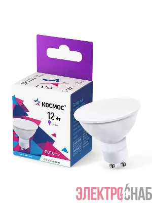 Лампа светодиодная 12Вт 6500К GU10 220В КОСМОС LkecLED12wGU10C65