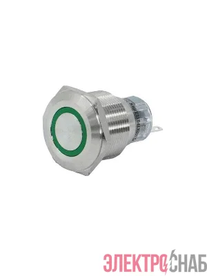 Выключатель кнопочный GQ22-L-11E/G/S 1НО+1НЗ цилиндр d22мм IP65 метал. зел. Электротехник ET020090