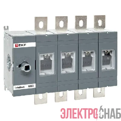 Рубильник 4п 630А без рукоятки управления TwinBlock EKF tb-s-630-4p