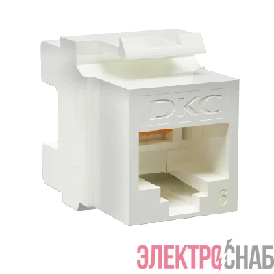 Модуль Keystone RJ45 CAT6 не экранированный 180град. бел. DKC RNK6U180WH