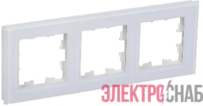 Рамка 3-м BRITE РУ-3-2-БрБ стекло бел. IEK BR-M32-G-K01