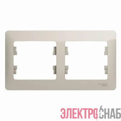 Рамка 2-м Glossa горизонт. молоч. SE GSL000902