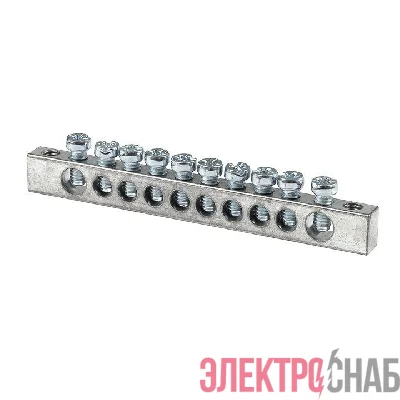 Шина PEN "ноль-землядюйма 6x9 10 отвер. цинк крепеж по краям EKF sn1-63-10-k