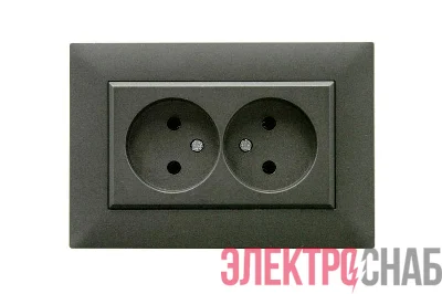 Розетка 2-я Karea RIZZ STAR без заземл. дым. металлик Makel 88050017