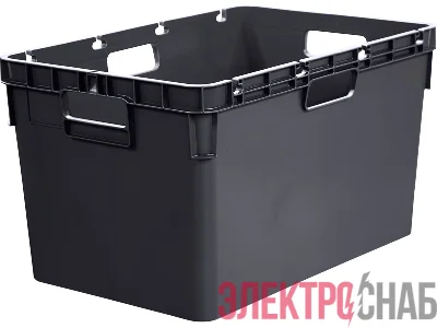Ящик 600x400x340 сплошной, стенки с отверстиями для пакетов  чёрный 4-6434-1 4-6434-1