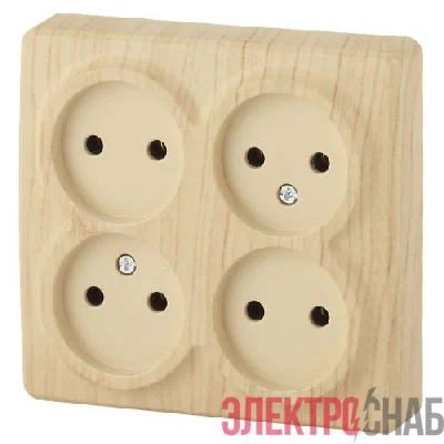 Розетка ОП 11-2210-11 4х2P 16АХ-250В Эксперт сосна ЭРА Б0020708