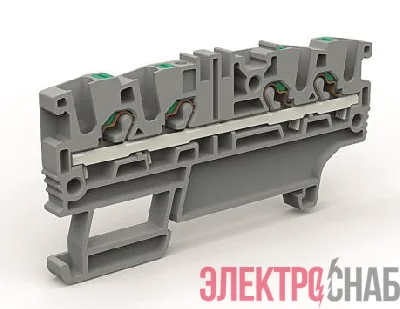 Клемма проходная 4 точки подключения на 2.5кв.мм DKC ZEFC220GR