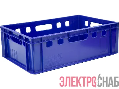 Ящик мясной 600х400х200 сплошной Е2 синий 207 207
