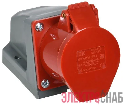 Розетка ОП ССИ-115 16А 3P+PE+N 380В IP44 IEK PSR12-016-5