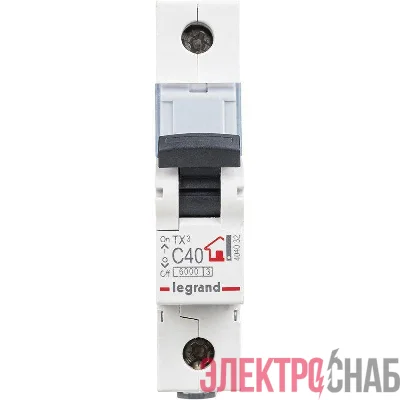 Выключатель автоматический модульный 1п C 40А 6кА TX3 6000 1мод. 230/400В Leg 404032