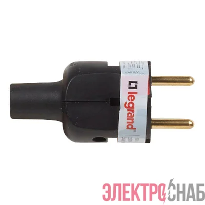 Вилка электрич. каб. Helium 16А 2K плоская черн. Leg 050181