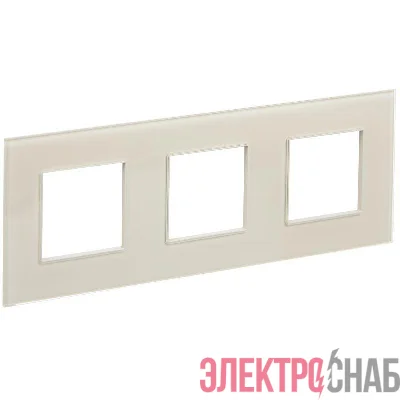 Рамка 3-м SKANDY SK-F23B стекло беж. IEK SK-M32-G-K10