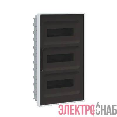 Щиток 36 мод встраиваемый для полых стен FRAME с тонированной дверцей с 4 шинами PEN (2шт на 8 отв. и 2шт на 10 отв.) бел. DKC F36B3WD