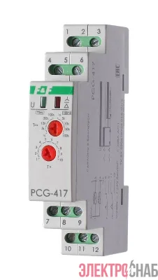 Реле времени PCG-417 (звезда-треугольник для пуска электродвиг. 230В 2х8А 2НО IP20 монтаж на DIN-рейке) F&F EA02.001.020