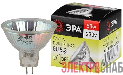 Лампа галогенная GU5.3-JCDR (MR16) -50W-230V-Cl ЭРА C0027365
