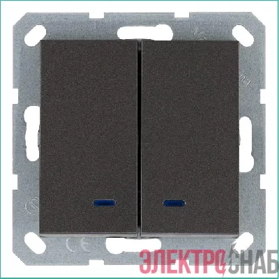 Выключатель 2-кл. 10А IP20 с подсветкой механизм мокко Jasmart G3023NZ