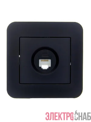 Розетка компьютерная 1-м СП ASTI IP20 RJ45 в сборе Cat 5e черн. бархат LEZARD 7081-4242-139