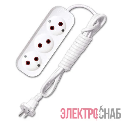 Удлинитель 3х2м без заземл. 6А IP20 У6-639 ШВВП 2х0.75 UNIVersal 9631932