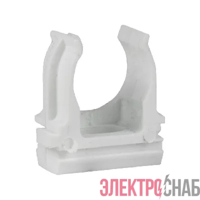 Держатель для труб (клипса) d16мм бел. (уп.10шт) Plast EKF derj-z-16-white