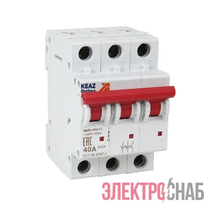 Выключатель нагрузки модульный 3п 40А OptiDin BM63Р УХЛ3 КЭАЗ 103895