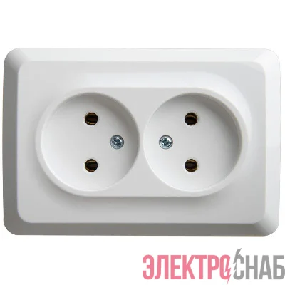 Розетка 2-м ОП Этюд 16А IP20 угловая без заземл. без защ. шторок бел. SchE PA16-105B