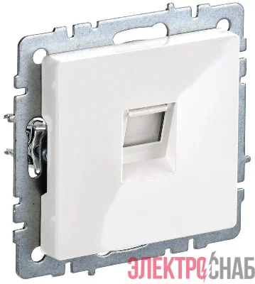 Розетка компьютерная СП RJ45 кат.6 BRITE РК11-БрБ бел. IEK BR-K10-2-K01