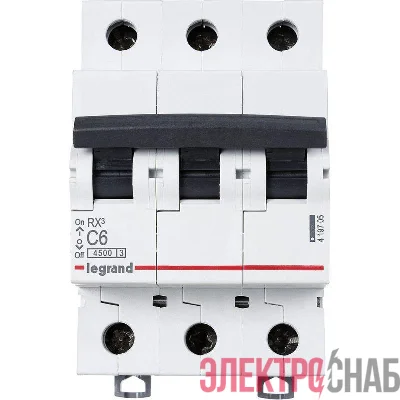 Выключатель автоматический модульный 3п C 6А 4.5кА RX3 Leg 419705