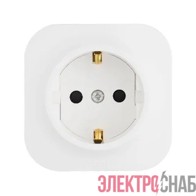 Розетка 1-м ОП Quteo 16А IP20 2P+E с заземл. без защ. шторок бел. IEK 782211