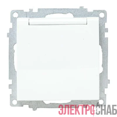 Механизм розетки 1-м Валенсия 16А IP44 с заземл. защ. шторки с крышкой бел. PROxima EKF EWV10-124-90