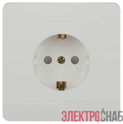 Розетка 1-м СП Style 7-206-01 16А 250В IP20 2P+E Schuko с заземл. защ. шторки бел. Intro Б0060623