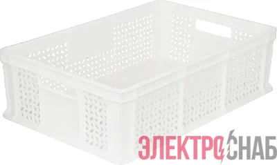 Ящик 600х400х180 мм перфорированный с ручками натуральный морозостойкий 706.01.01 706.01.01