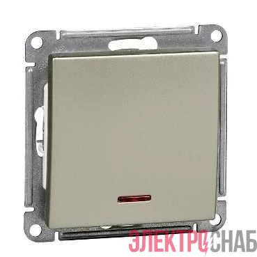 Выключатель 1-кл. СП W59 10А IP20 10AX с подсветкой механизм шампань SE VS110-153-4-86