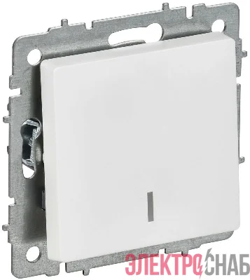 Выключатель 1-кл. СП BRITE ВС10-1-1-БрАБ 10А с индикацией механизм арктич. бел. IEK BR-V10-1-10-K91