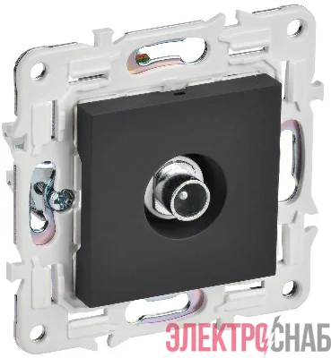 Розетка телевизионная проходная TV SKANDY SK-A17G графит IEK SK-A10-P-K53